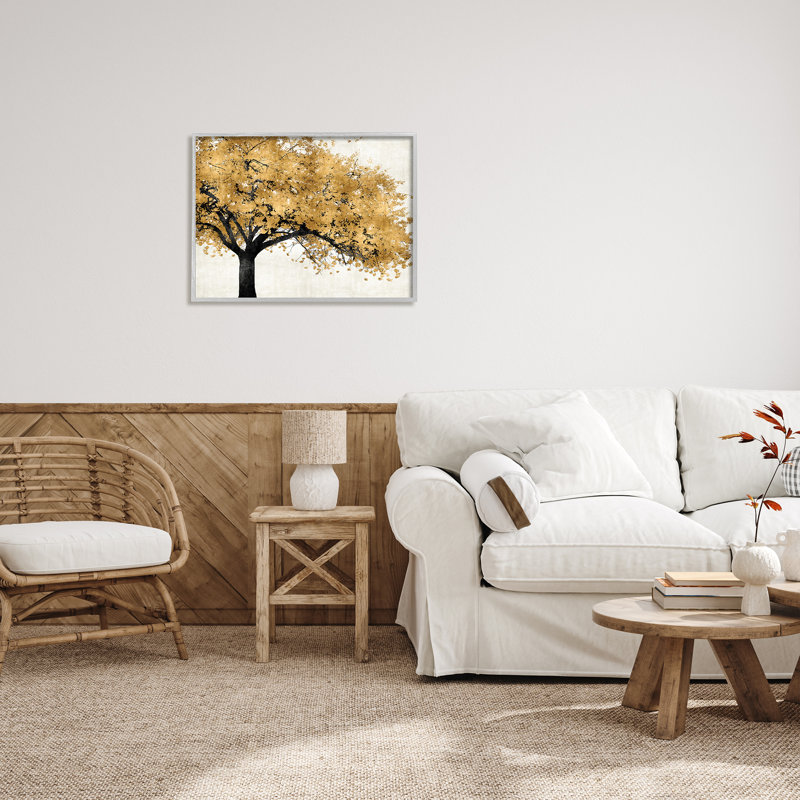 Arbre traditionnel avec feuilles d'automne sur neutre par Kate Bennet - impression, Estampe numérique Farmhouse