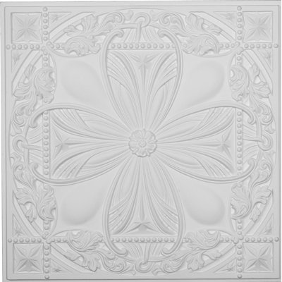 Carreau de plafond blanc en polyuréthane 2 pi x 2 pi Cole