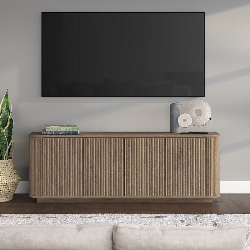 Celicia TV Stand for TVs up to 75", Antiqued Grey Oak
