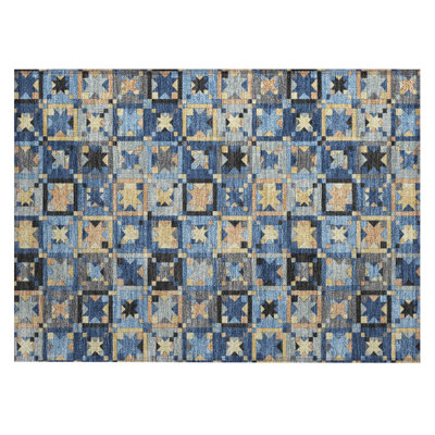 Machine Washable Indoor/Outdoor Chantille ACN2553 Patchwork Rug