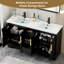 Ensemble de meuble-lavabo à double cuve 60 "avec comptoir en résine, robinet, assemblage requis-1169763521