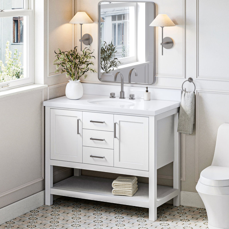 Ensemble de meuble-lavabo simple 43 po Abby, Blanc