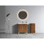 Meuble-lavabo 30 po en noyer rayé avec lavabo et armoire latérale, rangement autoportant et flottant pour salle de bain moderne