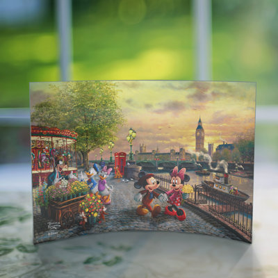 Disney (Mickey And Minnie In London) Curved Acrylic Print