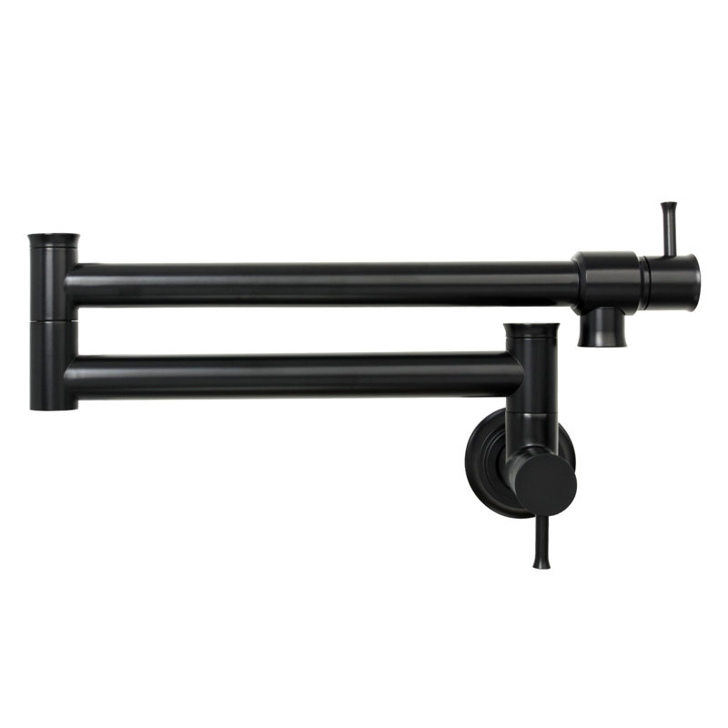 Wall Mount Pot Filler Faucet, Matte Black