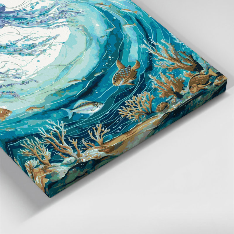 Art nautique gris sur toile, H 11 po x l 14 po