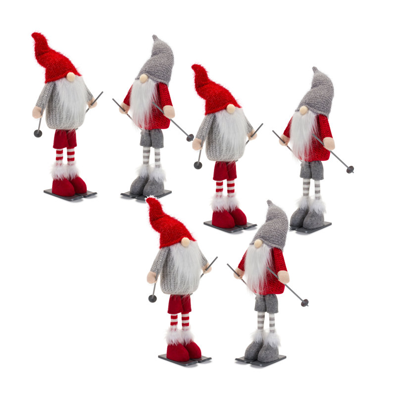 Ensemble de skieurs gnome en polyester 6 pièces