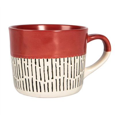 Nicola Spring - Spotted Rim Stoneware Coffee Mug 