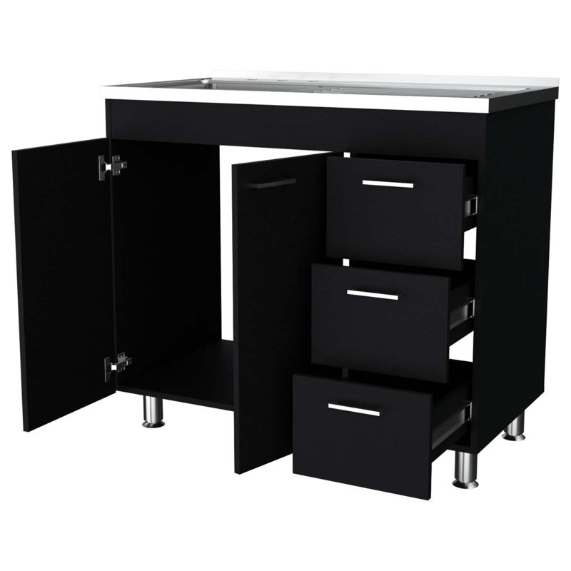 Armoire de rangement moderne à 2 portes et 3 tiroirs Darien