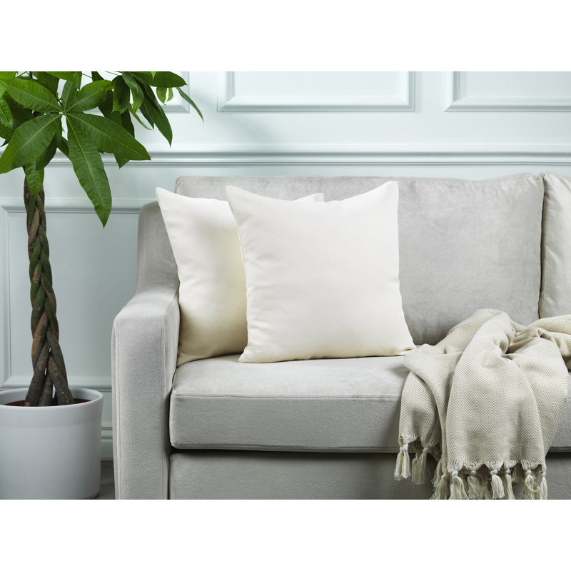 Housses de coussin rectangulaires en lin uni, Crème