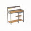 Banc de rempotage extérieur, table de travail en bois avec armoire pour fournitures de jardin