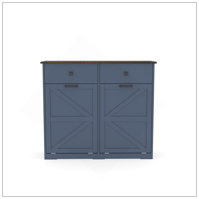 Armoire poubelle double inclinable Farmhouse Blue