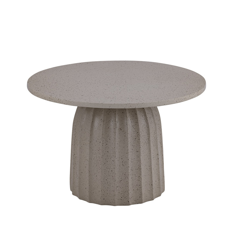Aluminum Coffee Table W/Chisel Texture Base, 13" H x 28" L x 28" W, Beige Top/Brown Base