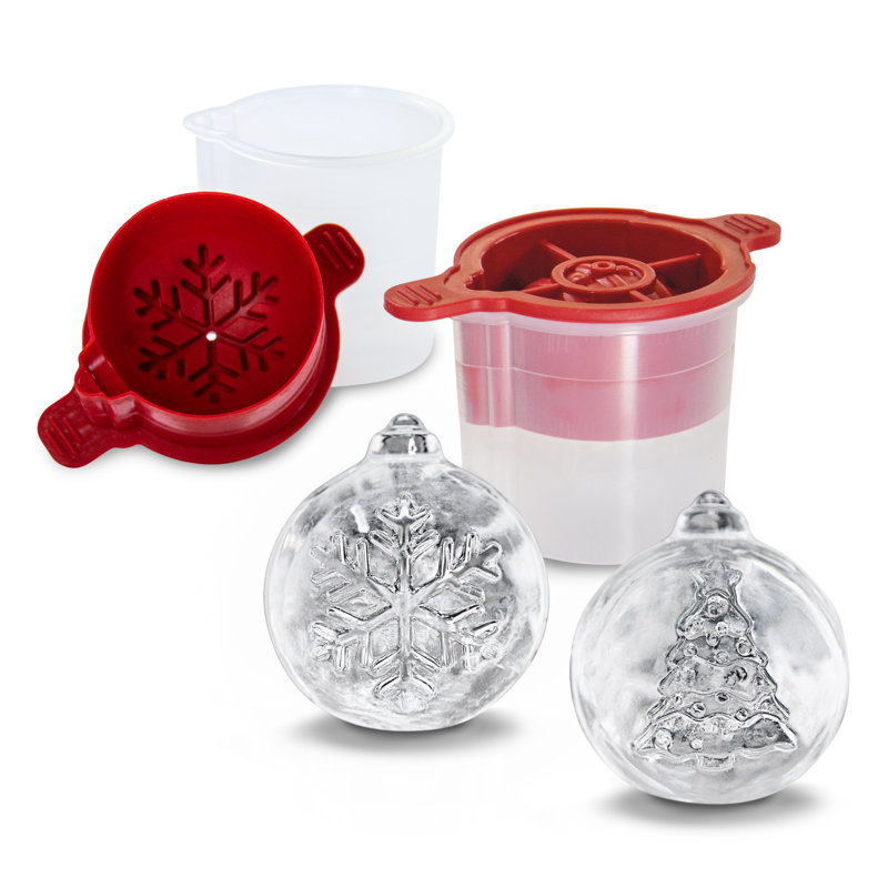 Tree and Snow Flake Ornament Ice Cube Tray