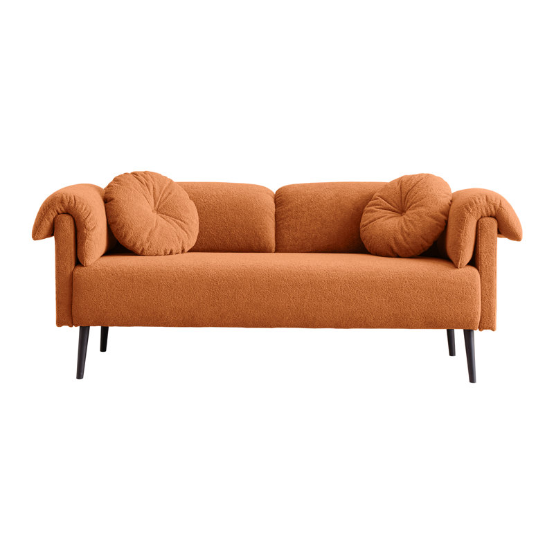 Fashion 68.5" Lamb Wool With Construction For Small Bedrooms Fashionable Luxury Faux And Frame