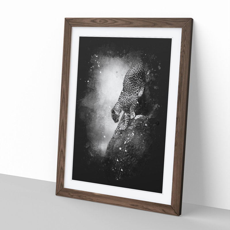Leopard Vol.5 - Picture Frame Graphic Art, Walnut Framed, 90cm H x 65cm W x 2cm D