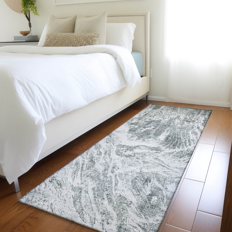 Premium Machine Washable Prisco Gray Rug, Runner 2'3" x 7'6"