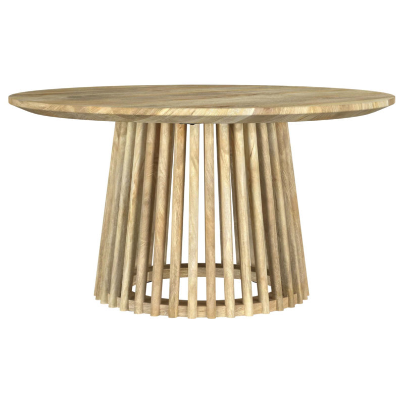 Table basse ronde avec base sculpturale Diana Mango, parfaite pour les espaces de vie modernes et écologiques