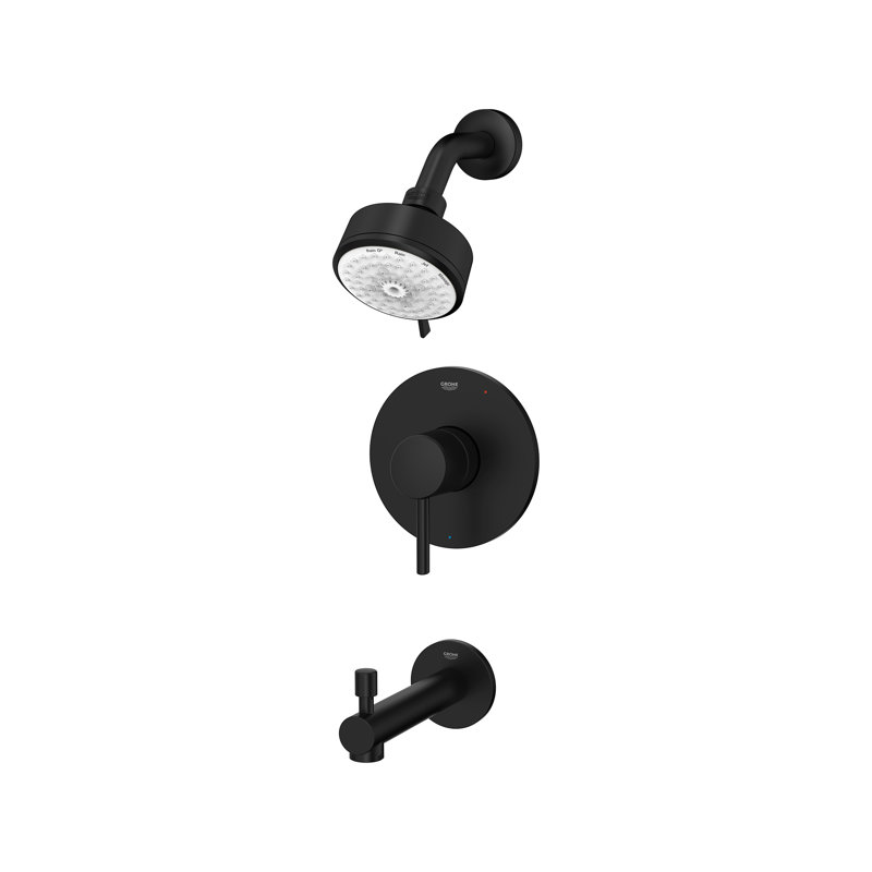 Concetto™ Tub & Shower Faucet with Rough-in Valve, Matte Black