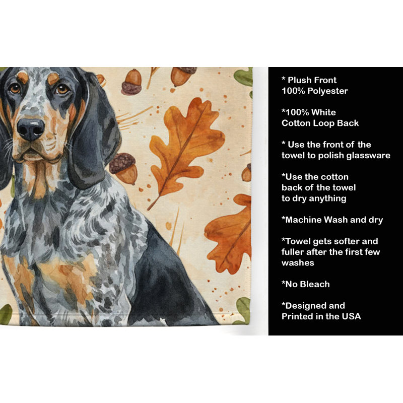 Bluetick Coonhound Heirloom Fall Kitchen Towel, Bluetick Coonhound