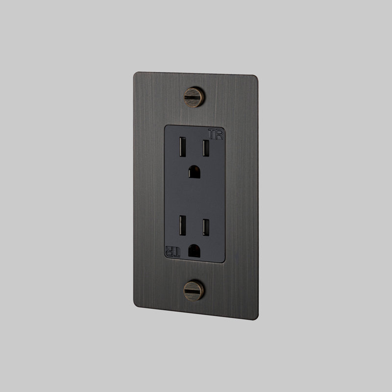 1G Duplex Outlet / Without Logo, Bronze