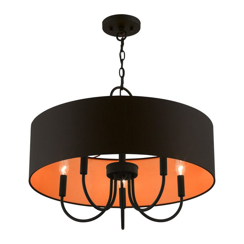 Lustre suspendu 5 lumières noir