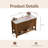 48''Freestanding Bathroom Vanity with White Integrated Ceramic Sink, Fluted Wood-Veneer Bathroom Cabinet with Storage Drawers & Side Cabinets, Modern Farmhouse Single Sink Vanity Cabinet
