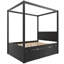 Lit plateforme à baldaquin en bois avec lit gigogne simple et 3 tiroirs-631803111-631803113