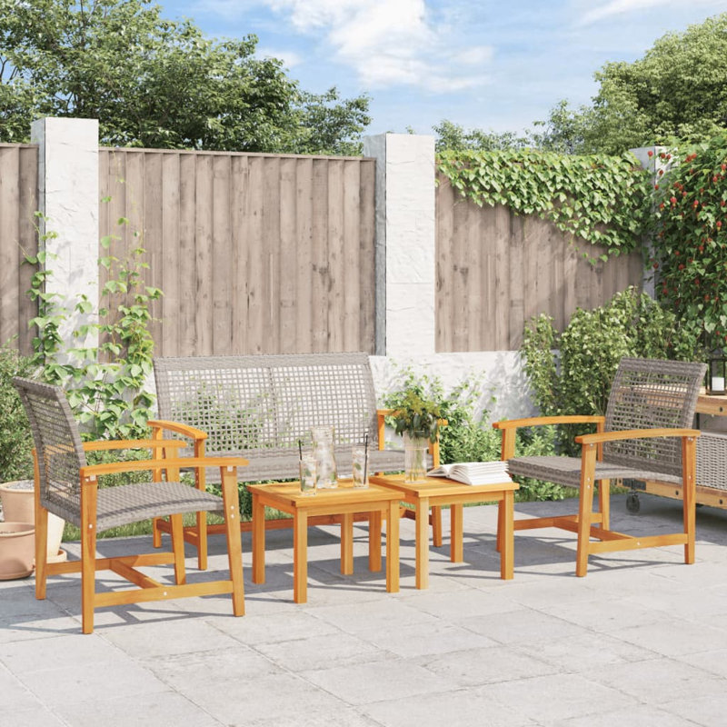 Altamont 4 - Person Solid Wood Patio Dining Set Square Table, Grey