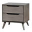 Bedroom Mid-Century Modern Grey Nightstand With Solid Wood And 2 Storage Tempt