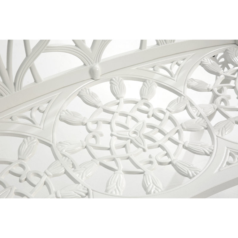 Banc de véranda élégant en fonte d'aluminium - Rehausse l'attrait du jardin blanc et offre une option de sièges confortables