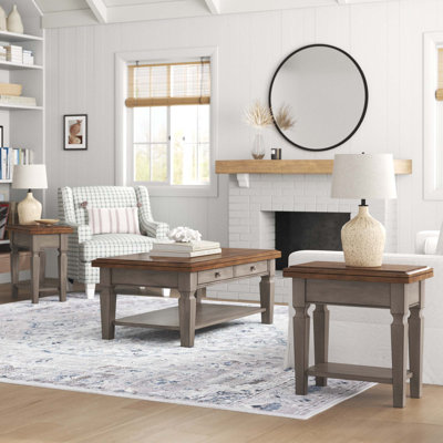 Bonas 3 - Piece Solid Wood Living Room Table Set