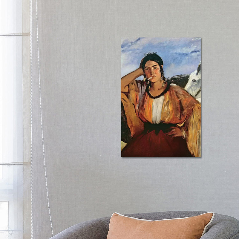 Gypsy with a Cigarette by Edouard Manet - 1 Piece Wrapped Canvas Wall Art, 66.04 cm H x 45.72 cm W x 3.175 cm D