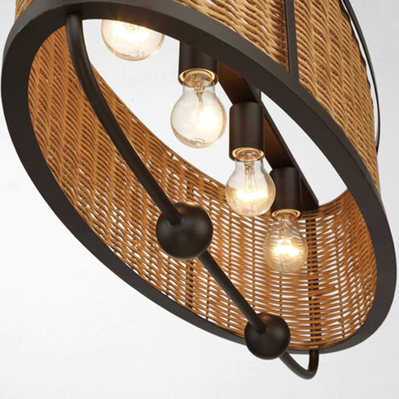 Lustre cylindrique unique à 4 lumières Comparelli, Bronze foncé