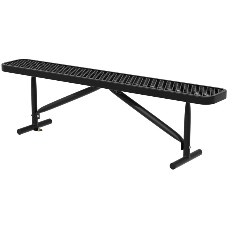 Banc de parc extérieur revêtu de thermoplastique, banc de jardin en métal robuste, banc commercial, résistant aux intempéries