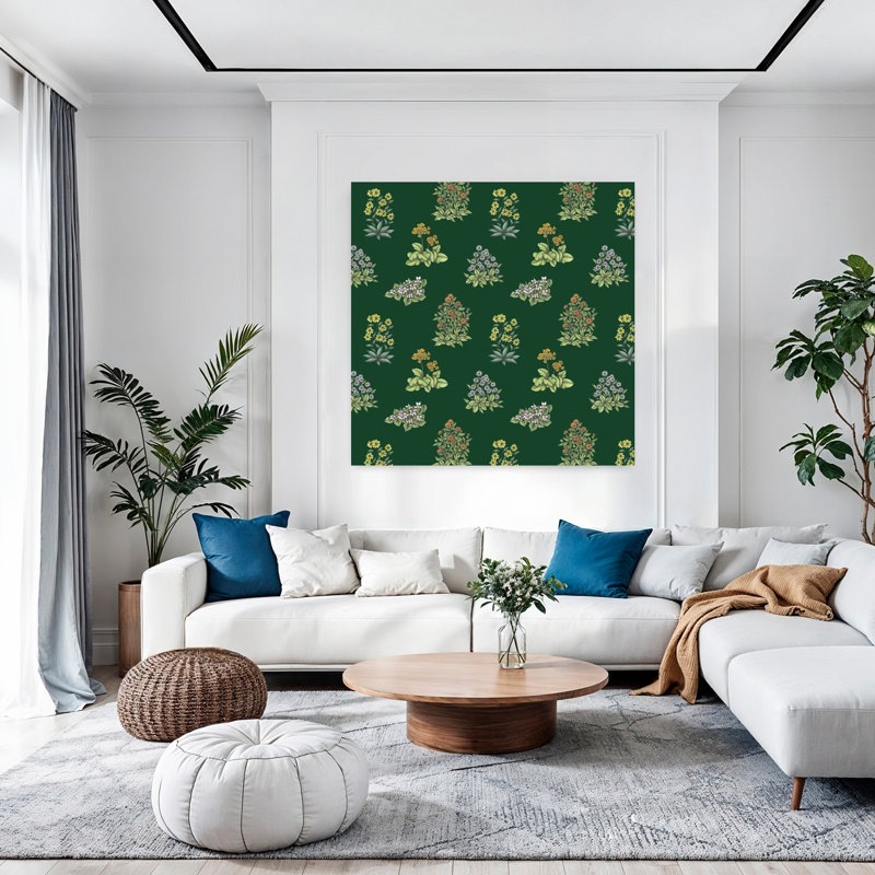 Art contemporain, art floral rétro, H 48 po x l 48 po