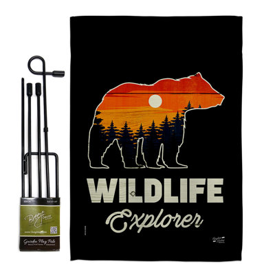 Double Sided 222'' H x 156'' W Polyester Animal Flag Set
