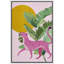 Animaux de style BCBG vif, feuille de palmier, guépard rose, animaux de chambre tropicaux, style bohème moderne-100707407-100707408