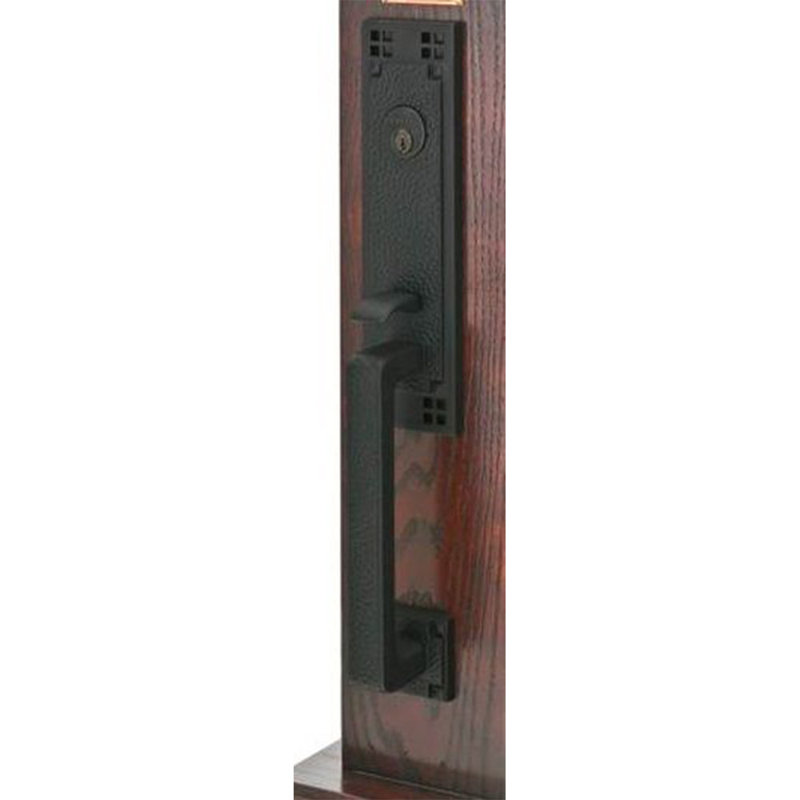 Entretoise tubulaire monolithe Emtek Arts & Crafts, Levier Athena, Noir mat, Gaucher