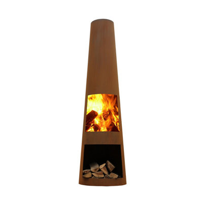 Ajourni Tapered Steel Wood Burning Smokeless Chimnea