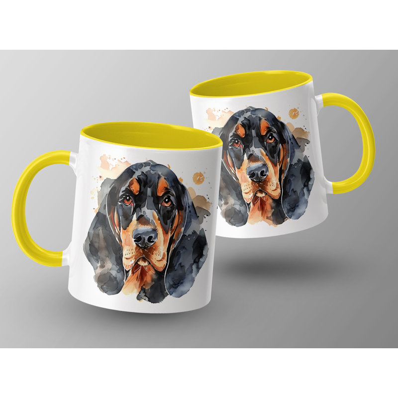 11oz Watercolour Basset Hound Design Coffee Mug, 2