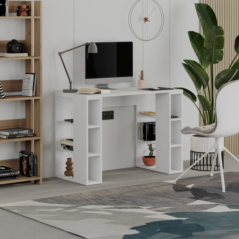Standing Desk, White, White