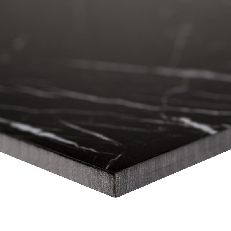 Palazza 24 in. x 24 in. Polished Porcelain Marble Look Floor and Wall Tile, Nocturne