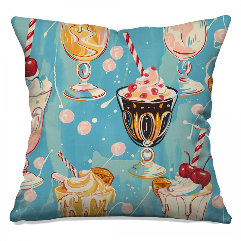 Coussin Milkshakes, coussins décoratifs double face, 18 po x 18 po