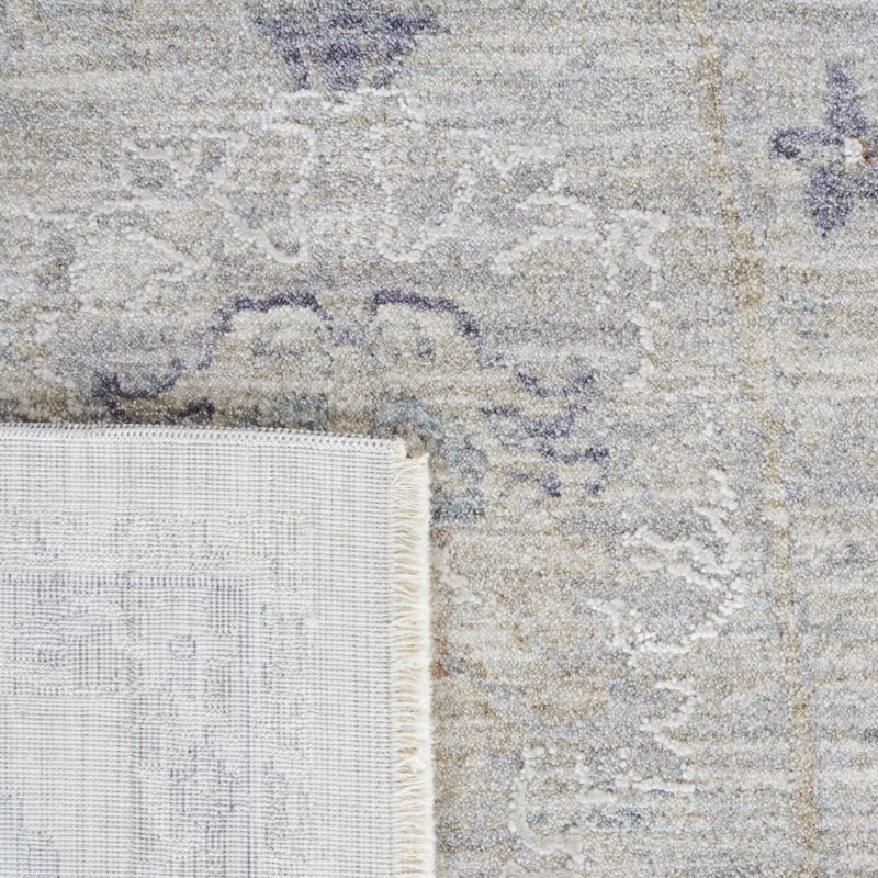 Lauren Ralph Lauren Eliza Power Loomed, 10% Polypropylene, 90% Polyester, Light Grey Area Rug, Round 6'3"