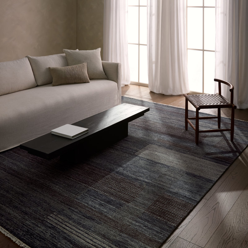 Jaipur Living Edern CEN01 Handknotted Stripes Black Area Rug (9'x12'), Rectangle 9' x 12'