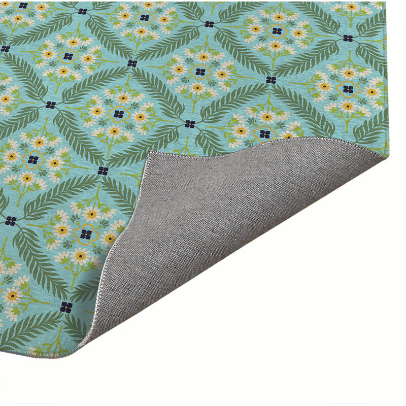 Tapis de chaise de bureau Eden, L 6 pi x L 4 pi, Bleu océan