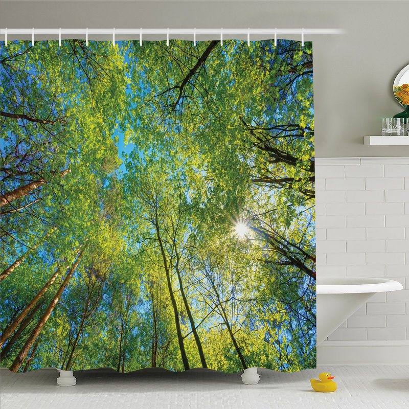 Ensemble de rideau de douche mangrove flore willow décoration, "forest, H 75 po x l 69 po