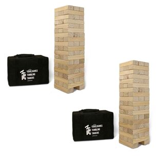 Yardgames Giant Tumbling Timbers Wood Stacking Game With 56 Blocks (2 Pack)