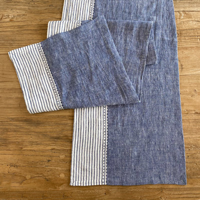 Striped Linen Table Runner